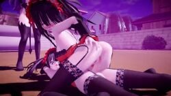 1futa 2girls 3d animated ass black_long_hair blush censored censored_genitalia date_a_live female futa_on_female futanari mmder_dyson mmder_dyson2 mp4 sound tagme tail tokisaki_kurumi twintails video weird_eyes