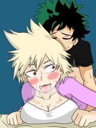 1boy 1boy1girl 1girls ass big_ass big_butt blonde_hair blush blush_lines butt female female_focus female_penetrated green_hair huge_ass huge_butt izuku_midoriya large_ass large_butt looking_back male male/female male_penetrating male_penetrating_female maoukouichi messy_hair milf mitsuki_bakugou my_hero_academia red_eyes saliva saliva_string sex spiked_hair sweat sweating younger_penetrating_older