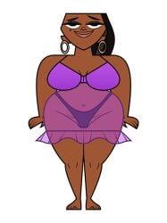 1girls animated ass ass_focus ass_grab ass_up barefoot big_ass black_hair bubble_ass bubble_butt busty cartoon_network chubby_female dark-skinned_female dark_skin dat_ass earrings eyeshadow female female_only full_body huge_ass huge_breasts jk94 large_ass large_breasts leshawna_(tdi) lipstick long_hair looking_at_viewer nightgown ponytail solo solo_female tagme thick_ass thick_legs thick_thighs thong total_drama_island white_background wide_hips