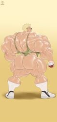 bodybuilder highres looking_at_viewer looking_back looking_back_at_viewer lt_surge male male_focus male_only muscles muscular muscular_arms muscular_back muscular_male muscular_thighs phone_wallpaper pokeball pokemon regnar sunglasses swimsuit thick_ass thick_thighs wallpaper