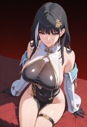 1female 1girls ai_generated baizhi_(wuthering_waves) big_breasts breasts commentary_request english_commentary female female_only hi_res highres light-skinned_female light_skin looking_at_viewer solo solo_female thick_thighs thighs very_high_resolution wuthering_waves