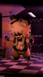 1girls breasts female female_only five_nights_at_freddy's fredina's_nightclub golden_freddy_(fnaf) golden_fredina_(cally3d) gusinka looking_at_viewer tagme text type_0