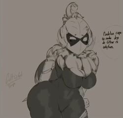 artist_request big_ass big_breasts black_body brawl_stars hips lily_(brawl_stars) plant_girl thick_thighs