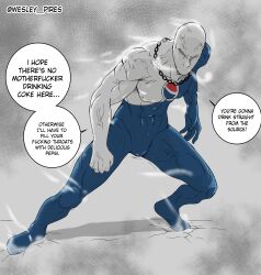 1boy abs absurd_res angry bulge goes_hard male male_only meme memes memes_dna_of_the_soul no_visible_face no_visible_genitalia pepsiman speech_bubble tagme twitching_bulge veiny_muscles wesley_pires