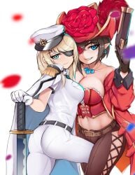 grand_admiral_marina_(guardian_tales) guardian_tales marina_(guardian_tales) musatardrice_(artist) pirate_rachel_(guardian_tales) pointy_chin rachel_(guardian_tales)