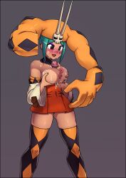 cerebella cum cum_on_breasts cum_on_face female grabbing mackgee male paizuri skullgirls topless vice-versa video_games