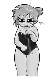 greyscale roxanne_richter scott_pilgrim swimsuit thick_thighs