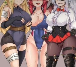 female_knight_(guardian_tales) future_knight_(guardian_tales) guardian_tales lifeguard_yuze_(guardian_tales) lucy_(guardian_tales) musatardrice_(artist) pointy_chin succubus succubus_adventurer_yuze_(guardian_tales) trickster_lucy_(guardian_tales) yuze_(guardian_tales)