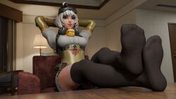 breznsfw feet foot_fetish fortnite panties pov_feet razor_(battle_breakers)