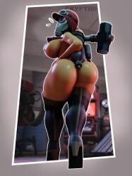 1girls ass ass_focus big_ass big_breasts breasts crypti1d female female female_only fempyro holding_object hourglass_figure mask masked_female nipple_tape nipples nude nude_female pyro solo solo_focus standing team_fortress_2 thick_thighs thigh_boots thighhighs thighs valve