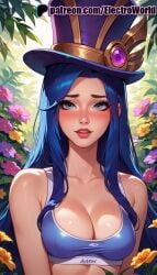 1girls ai_generated caitlyn_kiramman curvaceous curvy curvy_body curvy_female electroworld female female_focus female_only inviting_to_sex league_of_legends riot_games seductive seductive_look seductive_pose solo solo_female voluptuous voluptuous_female