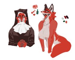 anthro bebebebebe female furry glasses inax nipple_piercing nipples nun red_fur tagme