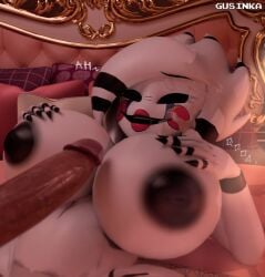 1boy 1girls 3d big_breasts big_penis breasts cum cum_on_face five_nights_at_freddy's fredina's_nightclub gusinka marie_(cally3d) marionette_(fnaf) penis puppet_(fnaf) straight tagme text