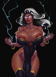 1futa avengers balls big_penis boobsgames breasts bulge bursting_breasts busty clothed clothing dark-skinned_futanari dark_skin flaccid futa_only futanari hourglass_figure huge_breasts human leotard long_hair makeup marvel marvel_comics mostly_clothed ororo_munroe penis solo standing storm_(x-men) tagme thick_thighs wide_hips x-men