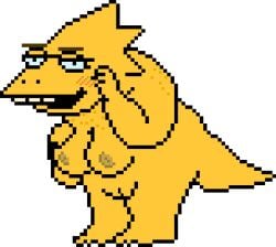 1girls 2d 2d_(artwork) accurate_art_style alphys alternate_version_available barefoot big_breasts blush breasts color fondling_breast glasses j_d_ monster_girl naked nipples nude pixel_art pussy sprite tagme transparent_background undertale undertale_(series) yellow_body