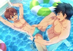 armpit armpits arms_over_head arms_up blue_eyes brown_hair camp_buddy gay gay_domination gay_sex huge_cock mikkoukun natsumi_hamasaki nsfw pool public_nudity public_pool public_sex seto shintaro_'seto'_aihara sweat sweaty sweaty_armpits sweaty_body yaoi