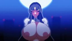 1boy 1girls areolae blush bouncing_breasts breasts cowgirl_position jinguu_kaguya kaguya_jinguu large_breasts nipples pov tagme under_night_in-birth under_night_in-birth_2_sys:celes unknown_artist video