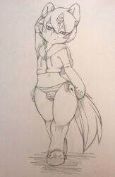 1boy 2016 bikini_bottom bulge crop_hoodie crop_top crop_top_hoodie cutie_mark femboy girly male male_only midriff my_little_pony navel penis_in_bikini short_hair sketch tail thigh-high-pony thigh_high_(thigh-high-pony) unicorn unicorn_horn