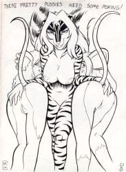 anthro anus bent_over breasts ear_piercing ear_ring felid female female/female fingering genitals grin group hand_on_butt hybrid mammal max_blackrabbit mephitid mouse mousey_love_girls murid murine navel nipples pantherine piercing pussy ring_piercing rodent skunk smile striped_body stripes tiger trio zig_zag