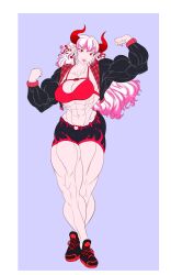 abs biceps big_breasts big_muscles breasts female kama-kumo large_breasts large_muscles muscles muscular muscular_arms muscular_female