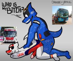 absurd_res anal anal_sex animal_humanoid anthro blue_body bodily_fluids bus centro-uman commercial_vehicle darkyapper dragon dragon_humanoid duo genital_fluids hi_res humanoid lineas_urbe living_bus living_machine living_vehicle machine male male/male penetration precum public public_transportation sex tail tattoo text uman-san_lorenzo union_de_camioneros_de_yucatan va_y_ven vehicle vehicle_for_hire white_body