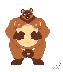 animal_crossing anthro hi_res jon_noj male male/male male_only mammal nintendo nude procyonid raccoon smile solo tom_nook