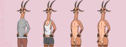 2023 absurd_res antelope anthro balls bedroom_eyes bottomwear bovid bovine boxers_(clothing) boxers_only bulge clothed clothing dark_nose digital_drawing_(artwork) digital_media_(artwork) digital_painting_(artwork) disney erection fingers flaccid gemsbok genitals grazing_antelope grey_clothing hands_on_hips hi_res hooved_fingers hooves horn humanoid_genitalia humanoid_penis kudu light_body long_ears long_neck looking_at_viewer male male_only mammal markings mostly_nude multicolored_body narrowed_eyes nipples nude oryx penis pink_background pronk_oryx-antlerson seductive signature simple_background simple_coloring simple_eyes smile solo spiral-horned_antelope standing stripes sweater sweet.lemons tan_body topless topwear turtleneck two_tone_body underwear underwear_only zootopia