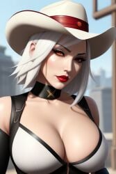 ai_generated ashe_(overwatch) blouse cowboy_hat exe56 overwatch overwatch_2