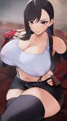 1girls 2020s 2023 2d 2d_(artwork) 4_fingers 5_fingers ass background beige_body beige_skin belly belly_button belt belt_buckle belt_collar big_breasts big_butt big_hips big_nipples black_hair black_leggings black_legwear black_thigh_highs black_thighhighs breasts capcom caucasian_female cleavage cleavage_cutout closed_mouth clothed clothed_female clothes clothing colored cropped cropped_legs curvy curvy_body curvy_female curvy_figure curvy_hips curvy_thighs detailed_background ear ear_piercing ear_ring earring earrings ears_up erect_nipple erect_nipples erect_nipples_under_clothes eyelashes eyes eyes_open female female_only fighter final_fantasy final_fantasy_vii final_fantasy_vii_remake fingerless_gloves fingers first_person_perspective first_person_view glove gloved_hands gloves hair half-dressed half_dressed half_nude hips hourglass_figure human humanoid humanoid_genitalia kataku_musou large_breasts leggings legwear light-skinned light-skinned_female light_body light_skin lips lipstick long_hair long_hair_female looking_at_viewer looking_up looking_up_at_viewer mammal mammal_humanoid mouth mouth_closed neck nipple_bulge nipples nipples_visible_through_clothing no_bra no_bra_under_clothes no_dialogue no_text nude nude_female pants partially_clothed partially_clothed_female partially_nude partially_nude_female partially_undressed pierced_ears piercing piercings pointy_chin pose posing posing_for_the_viewer pov pov_eye_contact red_eyes reveal revealing revealing_clothes revealing_clothing revealing_outfit shiny_breasts shiny_clothes shiny_hair shiny_legs shiny_skin short_pants short_shorts simple_background skin slim slim_girl thick_thighs thigh_highs thighhighs thighs tifa_lockhart tight tight_clothes tight_clothing tight_dress tight_fit tight_pants video_game video_game_character video_game_franchise video_games white_body white_skin wide_hips wide_thighs woman