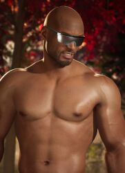 1boy 1human 3d bald bald_man dark-skinned_male dark_nipples dark_skin darrius haviksluz human in-game in_game male male_focus male_only melanin mortal_kombat mortal_kombat_1_(2023) netherrealm_studios nipples nude_mod shirtless shirtless_male solo solo_male sunglasses sunglasses_only