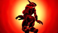 baron_of_hell_(doom) claws demon_girl doom female_only green_eyes horns light-skinned_female light_skin monster_girl nightmare_waifu red_body saimon simple_background source_filmmaker thick_thighs video_games