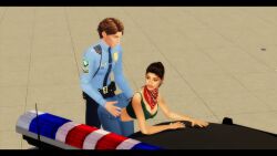 1boy 1boy1girl 1girls big_ass cop grand_theft_auto grand_theft_auto_vi grinding hispanic large_ass latina latina_female lucia_(gta) pale-skinned_male police police_car police_officer puerto_rican rockstar_games sims4