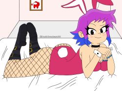 ass bunny_ears bunnysuit christmas darkcreature66 fishnets looking_at_viewer ramona_flowers scott_pilgrim smirking_at_viewer tagme