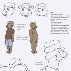 1boy afro american_bison ass bags balls bison bison_humanoid brown_fur buffalo character_profile character_sheet chin_beard clothed hooved_feet hooves mammal mammal_humanoid model_sheet naked naked_male nude nude_male penis plump_ass solo solo_focus solo_male study_partners testicles thunderouserections will_(study_partners)