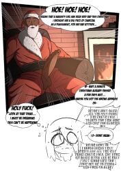 a_very_late_christmas big_penis christmas comic dark-skinned_male dark_skin dirty_talk imminent_sex interracial microchip_(artist) penis quinn_(microchip) raceplay santa_claus santa_costume text uncensored