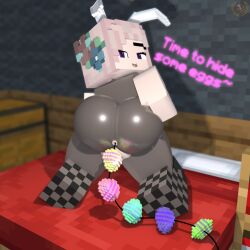 1girls 3d anal_insertion anus bed bedroom big_ass breasts bunny_ears bunnysuit clothed_female easter easter_egg elf_ears elf_female faye_lux-rubra_(story_galory) female fishnet_legwear horny_female humanoid inviting_to_sex looking_at_viewer looking_back mine-imator minecraft multicolored_hair on_bed outside playboy_bunny posing purple_eyes sex_toy_in_ass smile story_galory tagme wet_anus wet_pussy