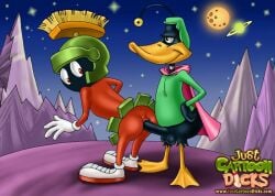 alien anal anal_sex anthro avian bird cock daffy_duck dick duck duck_dodgers gay interspecies justcartoondicks.com looney_tunes male/male marvin_the_martian penis testicles yaoi