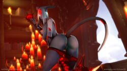 3d_(artwork) areola ass big_breasts big_butt black_lipstick blizzard_entertainment breasts clothed clothing digital_media_(artwork) draenei female genitals glowing glowing_eyes grey_areola grey_horn grey_nipples hair hair_over_eye hi_res holding_axe horn horned_humanoid humanoid lipstick looking_at_viewer looking_back looking_back_at_viewer makeup nipples nude one_eye_obstructed panties panties_down partially_clothed pussy rear_view red_clothing red_panties red_underwear salsen solo tail tailed_humanoid thick_thighs underwear underwear_down warcraft white_body white_eyes white_hair white_skin wide_hips