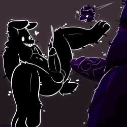 2boys anthro black_fur cum five_nights_at_freddy's gay penis shadow_bonnie shadow_freddy shadow_freddy_(fnaf) tagme