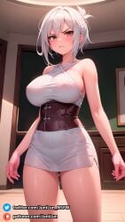 1girls ai_generated angry ass back background blush breasts cleavage clothed cute dress eyebrows eyebrows_visible_through_hair eyelashes female female_focus female_only front_view hair_between_eyes hi_res highres huge_ass huge_breasts indoors junilun_nsfw league_of_legends light-skinned_female light_skin looking_at_viewer nipples_visible_through_clothing patreon patreon_username presenting presenting_breasts red_eyes riven room solo solo_female solo_focus stable_diffusion standing tagme thick_thighs thighs white_hair