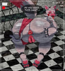 a_jnsfw ass_focus big_ass camera camera_view clothed feet female female_only five_nights_at_freddy's five_nights_at_freddy's_2 hook_hand huge_ass hyper_ass hyper_butt mangle_(fnaf) pov presenting presenting_ass robot robot_girl sideass teasing