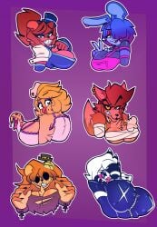 1girls 2d 2d_(artwork) 6+girls ass backboob big_breasts bonfie bonnie_(cally3d) bonnie_(fnaf) boob_window chica_(cally3d) chica_(fnaf) chiku clothed cryptiacurves female female_only fexa five_nights_at_freddy's foxy_(cally3d) foxy_(fnaf) freddy_(fnaf) fredina's_nightclub fredina_(cally3d) frenni_fazclaire golden_freddy_(fnaf) golden_fredina_(cally3d) huge_breasts marie_(cally3d) marionette_(fnaf) multiple_girls nipples_visible_through_clothing no_bra puppet_(fnaf) ripped_clothing robot robot_girl sideboob type_0 underboob