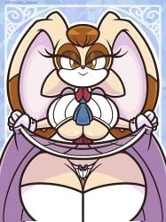 big_ass big_breasts clothed female female_only huge_ass huge_breasts no_bra princess_jomes sideass sonic_(series) underboob vanilla_the_rabbit