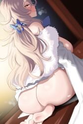 1girls ass blonde_hair breasts dat_ass female goddess_of_victory:_nikke hi_res huge_ass huge_breasts kneeling light_skin long_hair ludmilla_(nikke) ludmilla_(winter_owner)_(nikke) naughty_face redi_(rasec_asdjh) smile thick_thighs