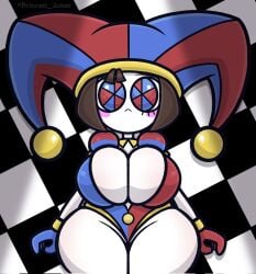 big_ass big_breasts female female_only huge_breasts inner_sideboob no_bra no_underwear pomni_(the_amazing_digital_circus) princess_jomes puppy_eyes sideass the_amazing_digital_circus