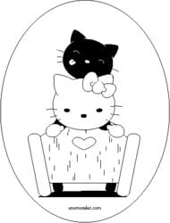 1boy 1girls ambiguous_penetration animated anthro bed black_nose chococat dutch_angle feline female furry hello_kitty hello_kitty_(character) hello_kitty_(series) kitty_white male monochrome penetration sanrio sex sweat tagme tongue tongue_out unomoralez white_fur