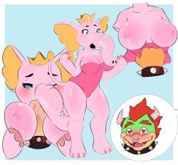 absurd_res ambiguous_gender anthro ass big_breasts big_butt big_penis bodily_fluids bowser breasts caydearts cheating_girlfriend cock_ring cum cum_in_mouth cum_inside duo elephant elephant_peach elephantid female female/ambiguous genital_fluids genitals hi_res huge_butt hyper hyper_butt koopa male male/female mammal mario_(series) mature_female metamorphosis nintendo penis princess_peach proboscidean scalie super_mario_bros._wonder thick_thighs xaveriuz