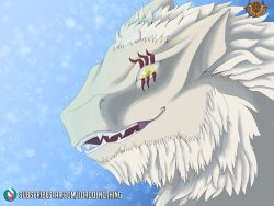 chin_tuft facial_tuft felkin fur hairy head_tuft headshot_(disambiguation) lordofnothin1 open_mouth portrait smile smiling_at_viewer snow snowing tuft white_body white_fur