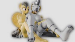 3d_(artwork) anthro ass barefoot blender_(software) breasts daring_do_(mlp) ear_piercing equid equine feet female foot_fetish friendship_is_magic furry hasbro hi_res mammal my_little_pony pegasus piercing shadart soles stripes tail toes yuri zebra zecora_(mlp)