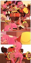 1girls 2d 2d_(artwork) a_name_for_me amy_rose anthro anus arm_up arms_behind_back arms_behind_head arms_held_back ass_shake big_ass big_breasts big_penis blowjob blush blush_lines blushing clothing comic deep_blowjob deep_penetration deep_throat deepthroat doggy_style doggy_style_position doggystyle e-123_omega eyebrows grabbing grabbing_ass green_eyes half-closed_eyes hedgehog hedgehog_humanoid hereapathy huge_ass huge_breasts huge_butt male/female oral_sex pink_hair pussy ripped_clothing ripping_clothing robot robot_penis satisfied_look seductive seductive_eyes seductive_look shaking_ass short_hair shorts sonic_(series) sonic_the_hedgehog_(series) tail thick_ass thick_thighs vaginal_penetration